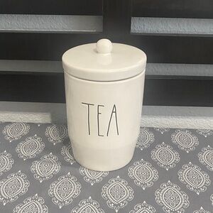 Rae Dunn White Ceramic Tea Canister